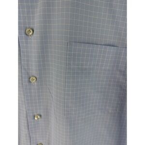 Robert Talbott Estate Bespoke Mens Blue Check Dress Shirt Long Sleeve Sz XL 18"